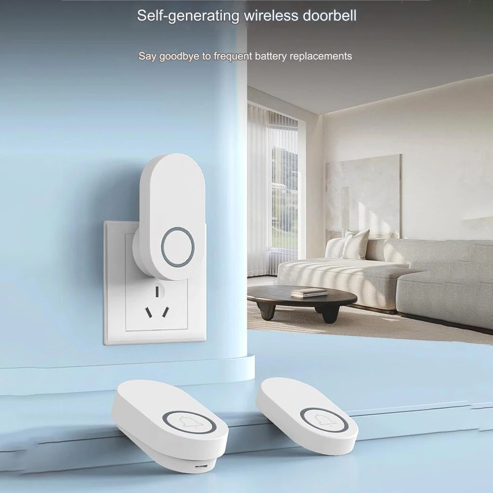 1 Ks Home Security Bezdrôtový Zvonček Self-generovaný Výkon EÚ/VB/USA, Plug Domov Vitajte Smart Home Zvonček Príslušenstvo