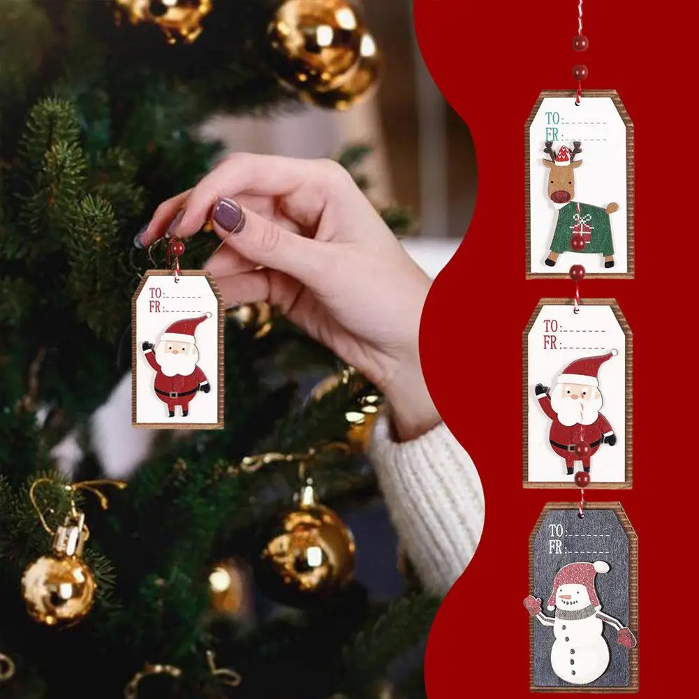 1PC Vianočné Drevené Ozdoby DIY Vianočný Strom Visí Prívesky, Dekorácie Pre Domov 2024 Nový Rok Party Dekor Dodávky D6X1
