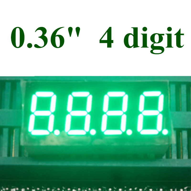 20PCS Čistý zelená 0.36 palcový 4 Miestny 7 Segmentový digital Light LED Číselné Digitálny Displej,Katóda 0.36