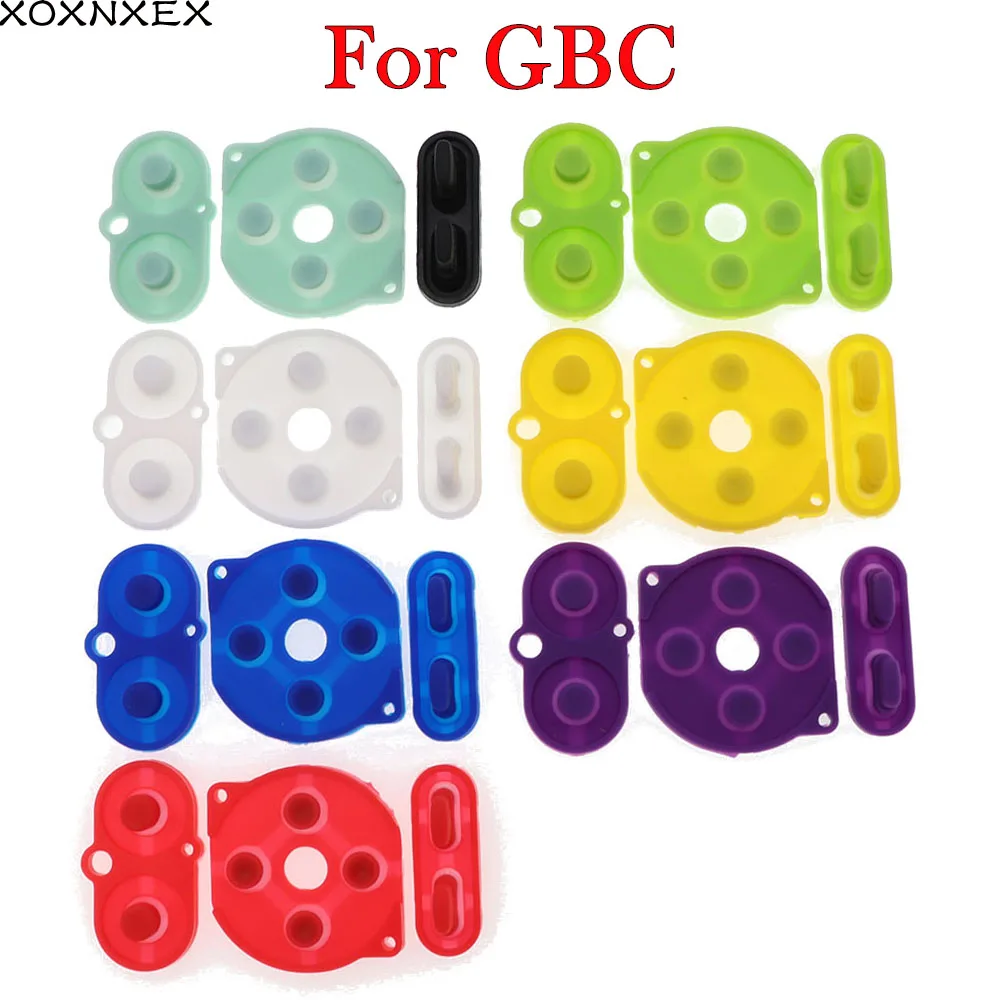 3Sets Gumy Vodivé Tlačidlo A-B, D-Pad pre Nintend GameBoy Color VOP Shell Bývanie Silikónové Štart Vyberte položku Klávesnica
