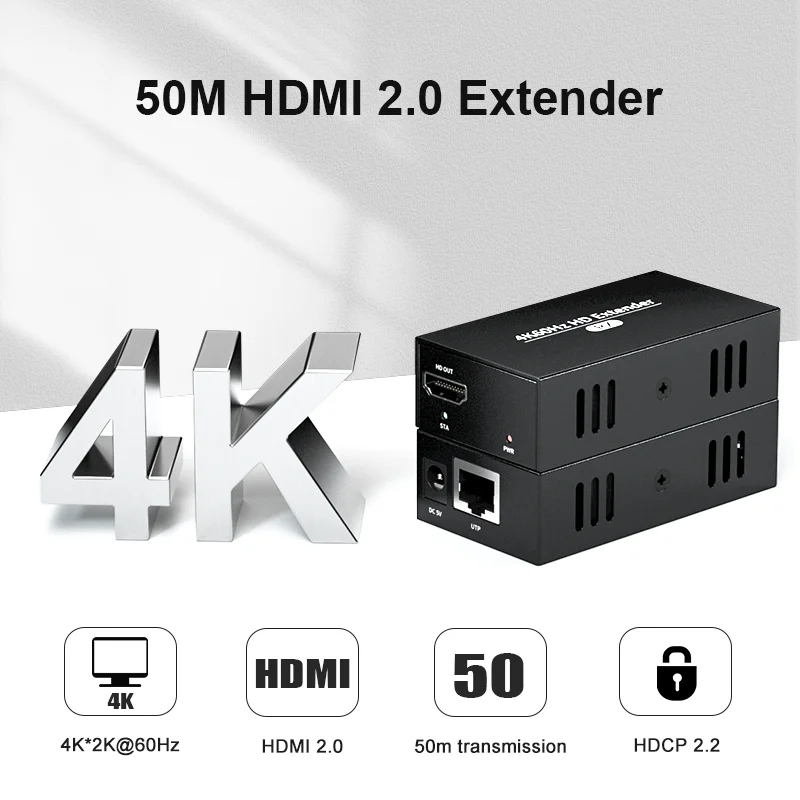 4K IČ HDMI Extender 60HZ Miestne loopout Pre konferenčné Miestnosti Bez kompresie bez odkladu Kompatibilné s 4K Fotoaparát a TV Displej