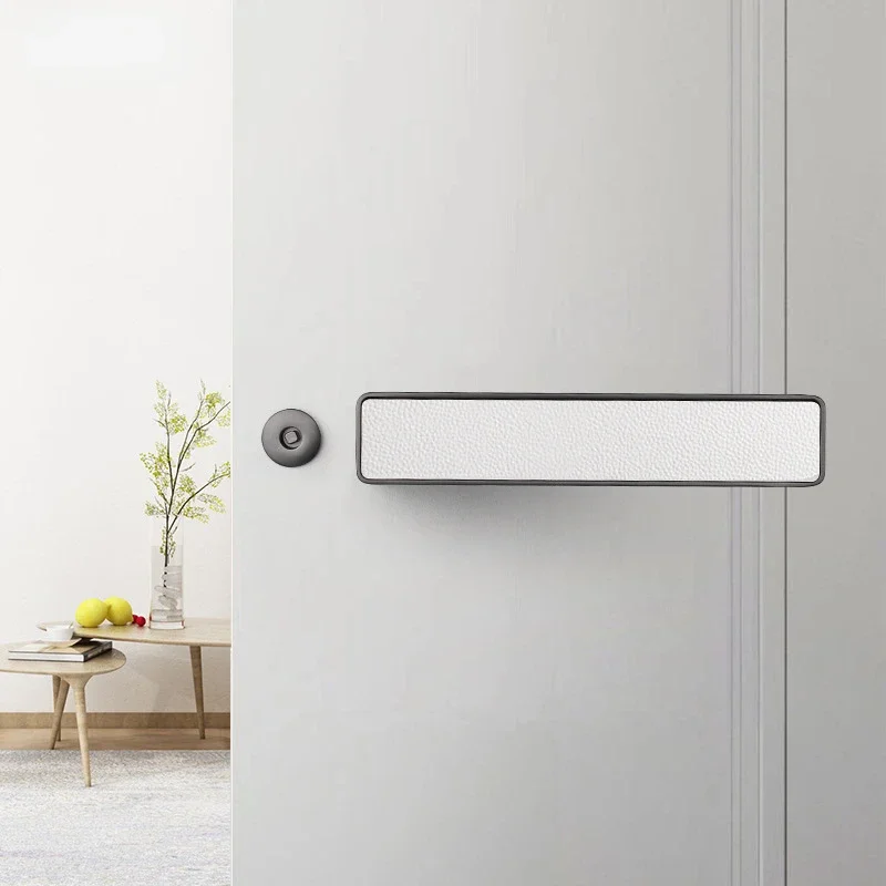 Biele Interiérové dvere zámok spálňa magnetické sacie izba dverí zamky hliníkovej zliatiny kľučky Nordic stlmiť jednoduché drevené