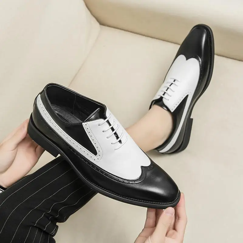 Kožené Topánky pánske Topánky 2023 Nové Obchodné Formálne oblečenie Kožené Topánky na Jar Priedušná kórejský Štýl, Trendy Bežné British Trend