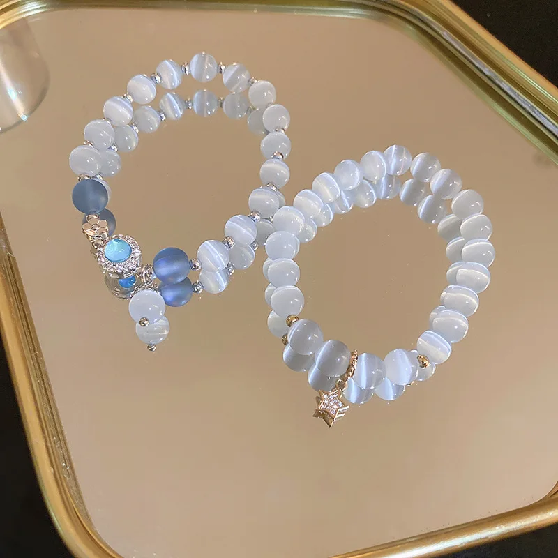 Kórejský New Star Mačacie Oko Náramok Sladké Elegantné Jednoduché Perličiek String Náramok Elegantné Dámske Šperky