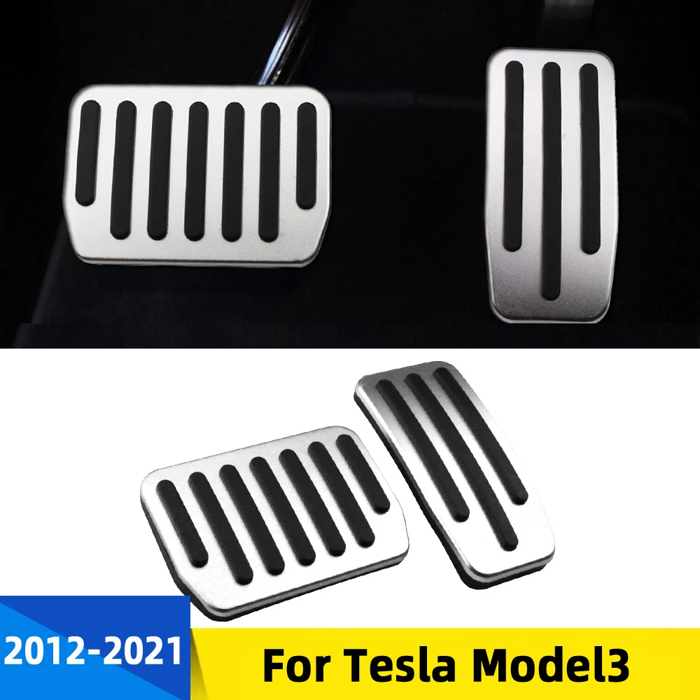 Lilmanta Auto Urýchľovač Plyn Brzdový Pedál Podložky Auta Kryt pre Tesla Model3 Model 3 2012 - 2021 Auto Nožné Pedále Pad Príslušenstvo