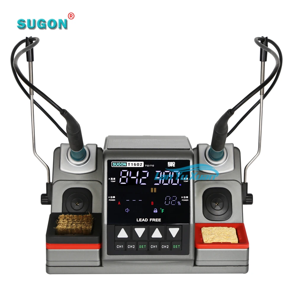Nový Produkt SUGON 2 v 1 Spájkovačka Stanice T1602 Horúci Vzduch Spájky Prepracovať Stanice