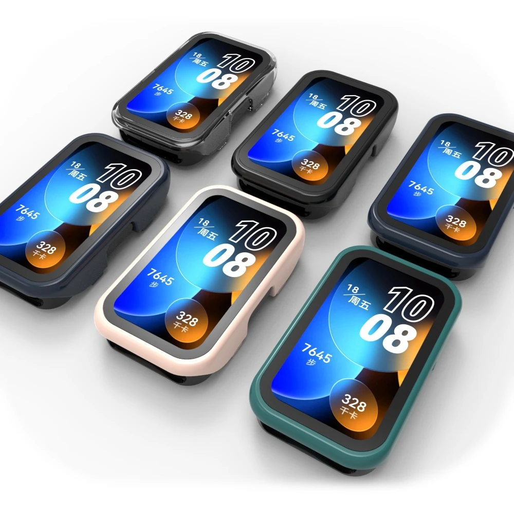 Sklo+Prípade Huawei Sledovať Fit 2 / Watch prispôsobiť Novým Tvrdeného Skla Screen Protector Pevného PC Nárazníka puzdro pre OPPO Sledujte Zadarmo