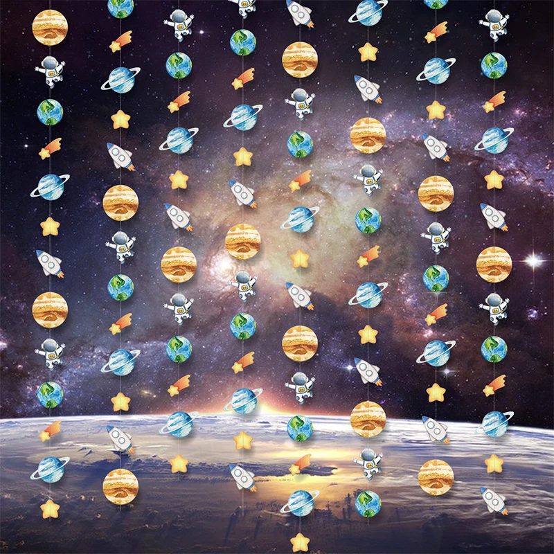 Solárny Systém Dekorácie Banner Planéty Girlandy Star Papier Galaxy Vesmíru Vlajka Deti Spálňa Astronaut Narodeninovej Party Dodávky