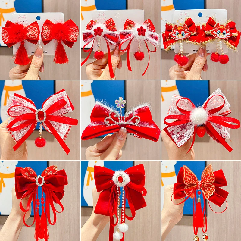 Stuhou Luku Red Velvet Čela Vlasy Ornament Baby Vlasy, Kruhy, Kolíky Vianoce, Nový Rok, Sponky Do Vlasov Príslušenstvo Pre Ženy, Dievčatá