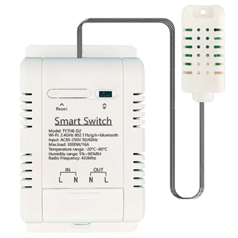 Wifi TH-16 Spínač Tuya Bezdrôtové Ovládanie S Spotrebu Energie, Monitorovanie Teploty A Vlhkosti Termostat Pre Alexa