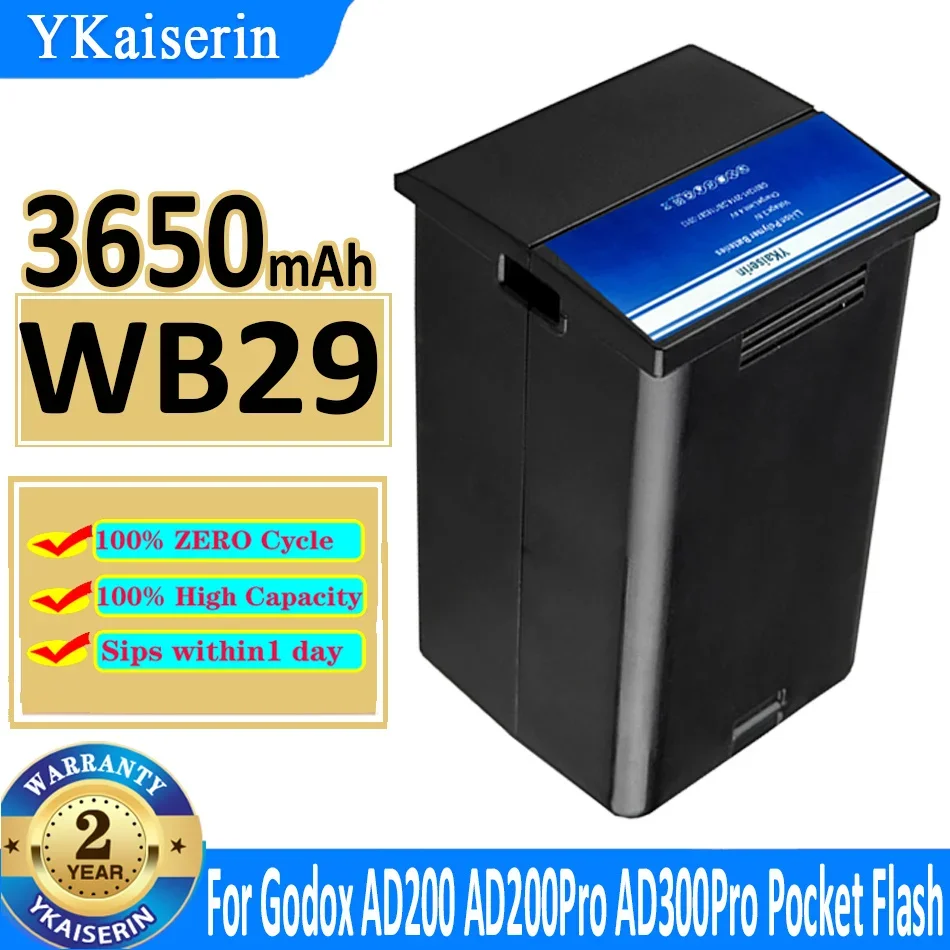 YKaiserin Bateria WB29 WB 29 3650mah pre Godox Witstro AD200 AD200PRO AD200 PRO (AD200 Batérie), Bateria + Bezplatné Nástroje
